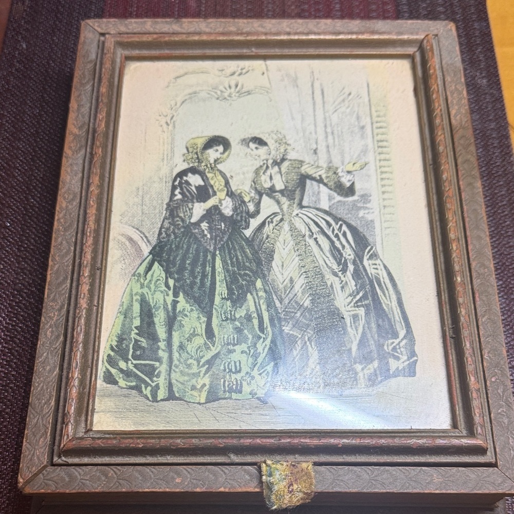 Vintage Style Candy/Jewelry Box with Victorian Art